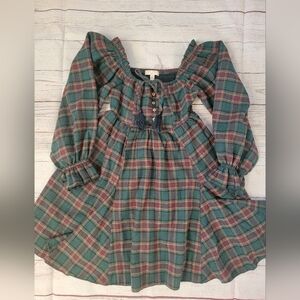 Girls size small plaid winter dress